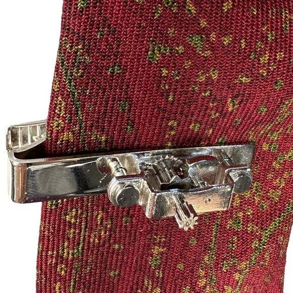 Vintage stainless clock work mechanical  tie clip, tie bar - Picture 4 of 9